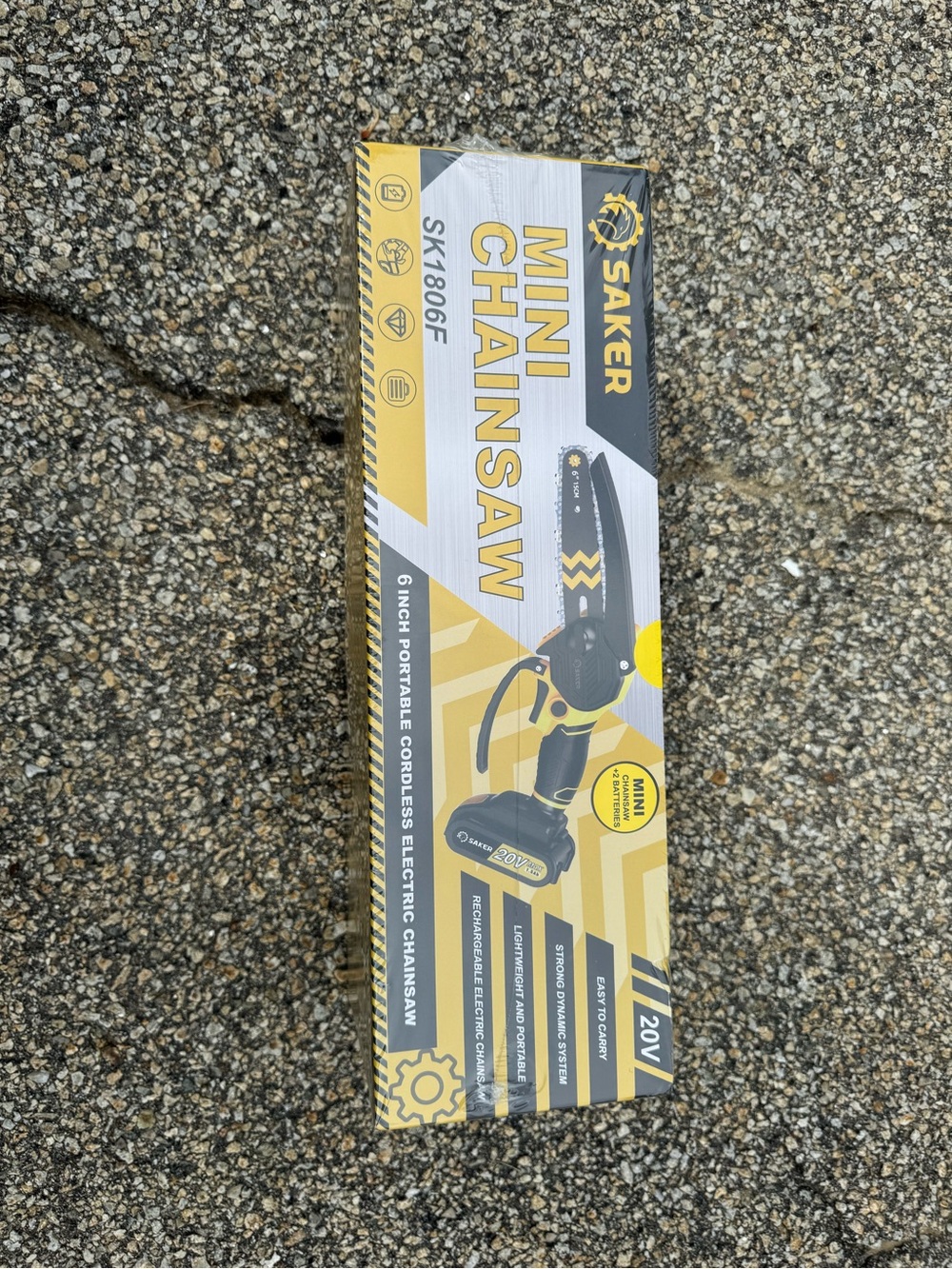 Yellow Mini Chainsaw 6" Cordless Electric (20V)